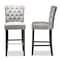 Baxton Studio Daphne Modern Dark Grey Velvet and Dark Brown Finished Wood 2-PC Bar Stool Set 183-11009-Zoro - alternate 2